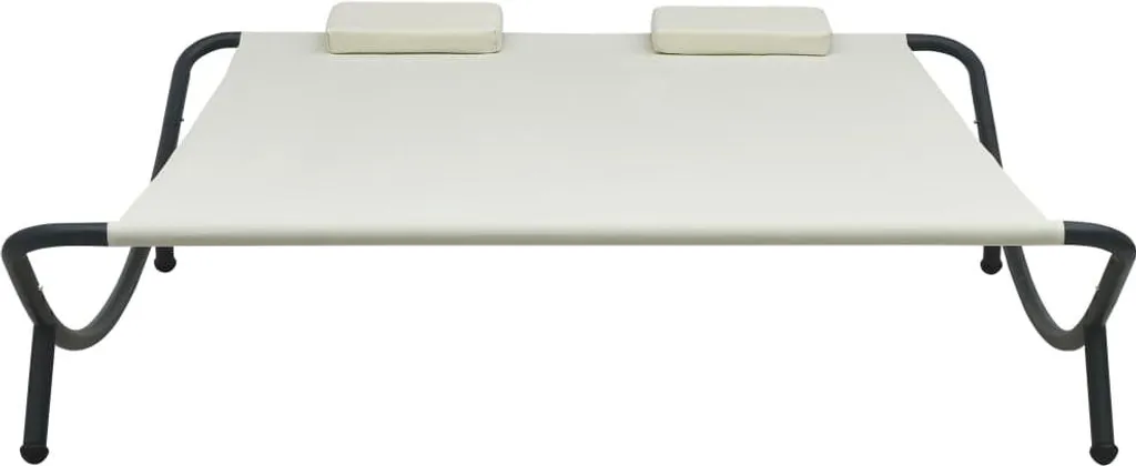 Lettino prendisole in tessuto crema