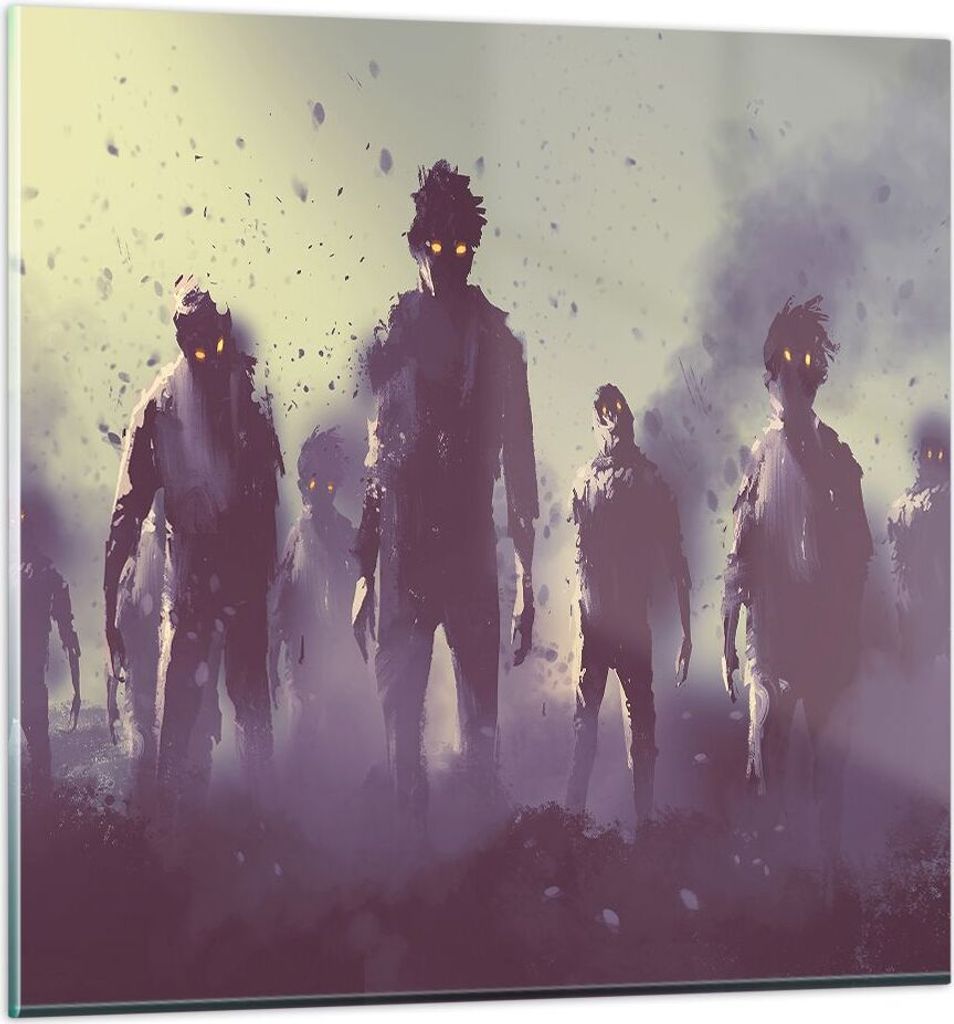 Bilder auf glas - Charaktere Halloween Geheimnis - 30x30cm - Glasbilder - Wandbilder - Kunstdruck - zum Aufhängen bereit - Wanddekoration aus Glas...