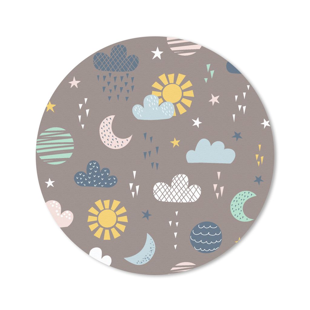 MuchoWow Mauspad Mousepad Wolken - Sonne - Design 40x40 cm - Mousepads - Maus Mat - Pad - Mausunterlage - Schreibtisch Accessoires