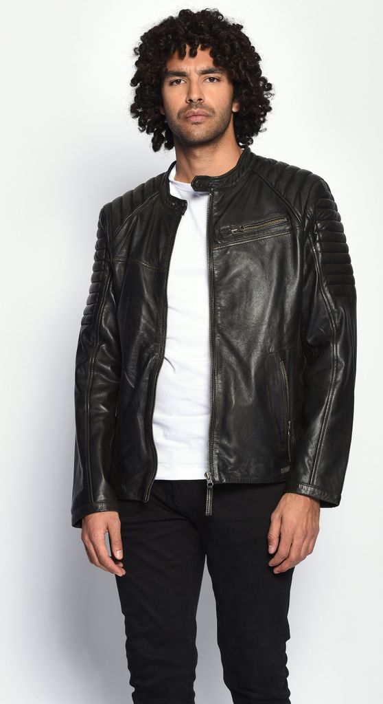Mustang Lederjacke Denis Herren braun M