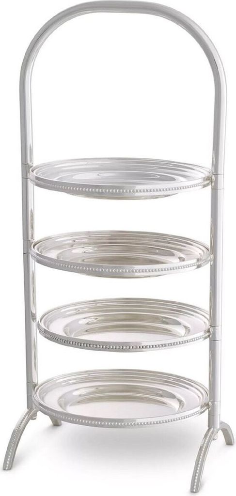 Casa Padrino Luxus Etagere mit Tragegriff Silber 21 x 18,5 x H. 47,5 cm - Gastronomie Accessoires - Restaurant Accessoires - Hotel Accessoires - Lu...