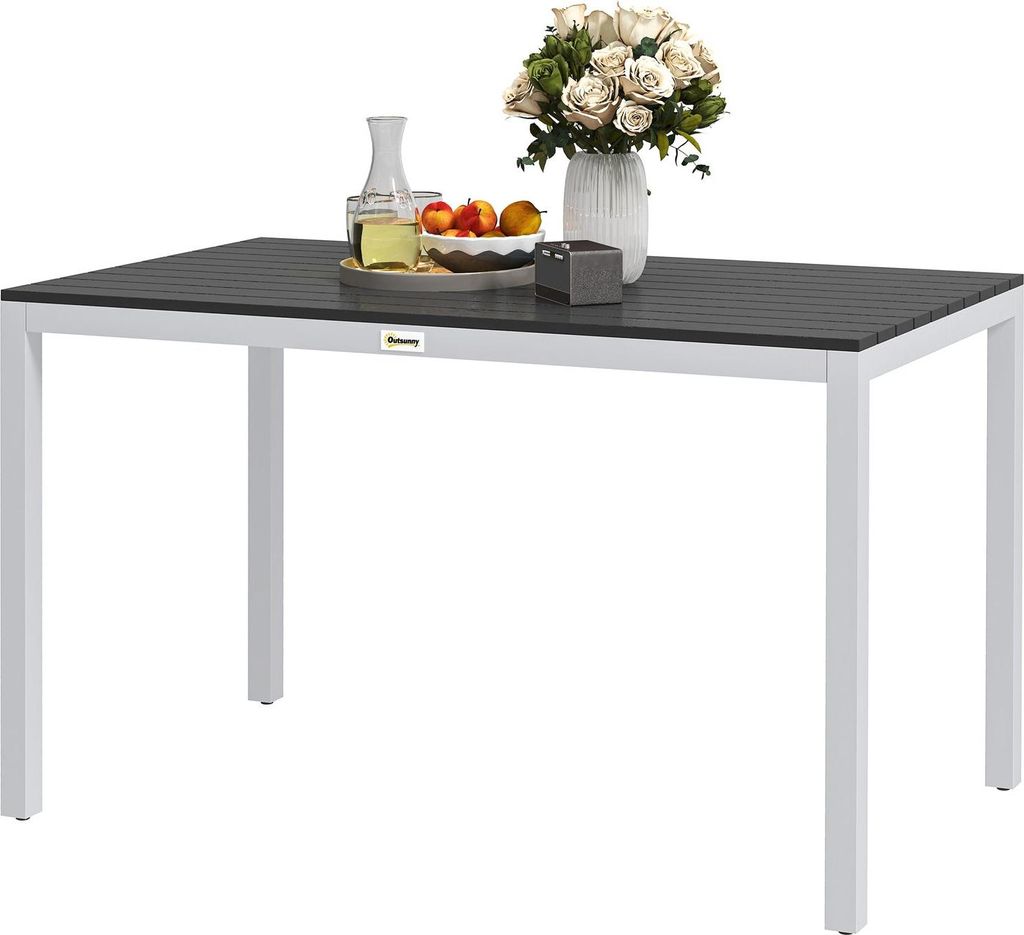 Gartentisch Aluminium 120x70 cm Wetterfest Balkontisch mit Produktbild 