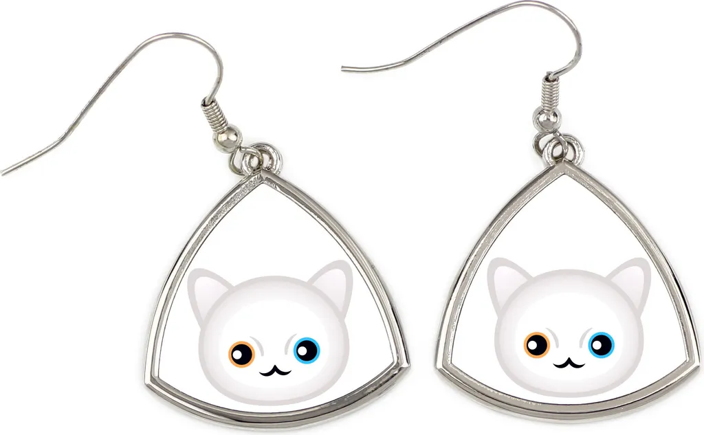 Art-Dog Orecchini Khao Manee - Metallo di Qualità per Regalo Gattofili