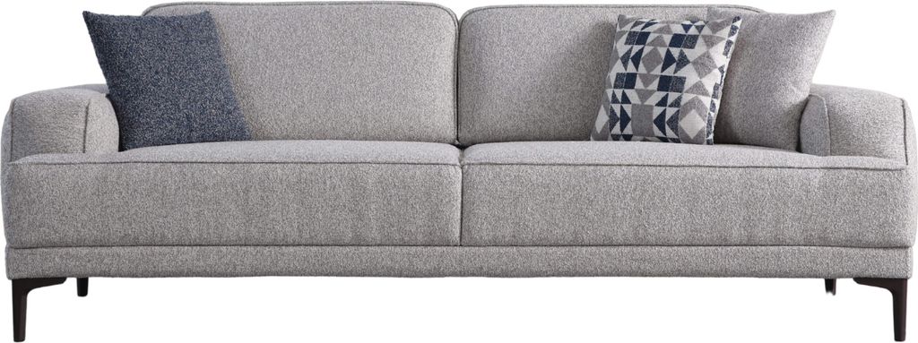 Villa Möbel Sofa Athens Farbe: Grau Stellvariante:3-Sitzer mit Relax-/Bettfunktion durch verstellbare Rückenlehne