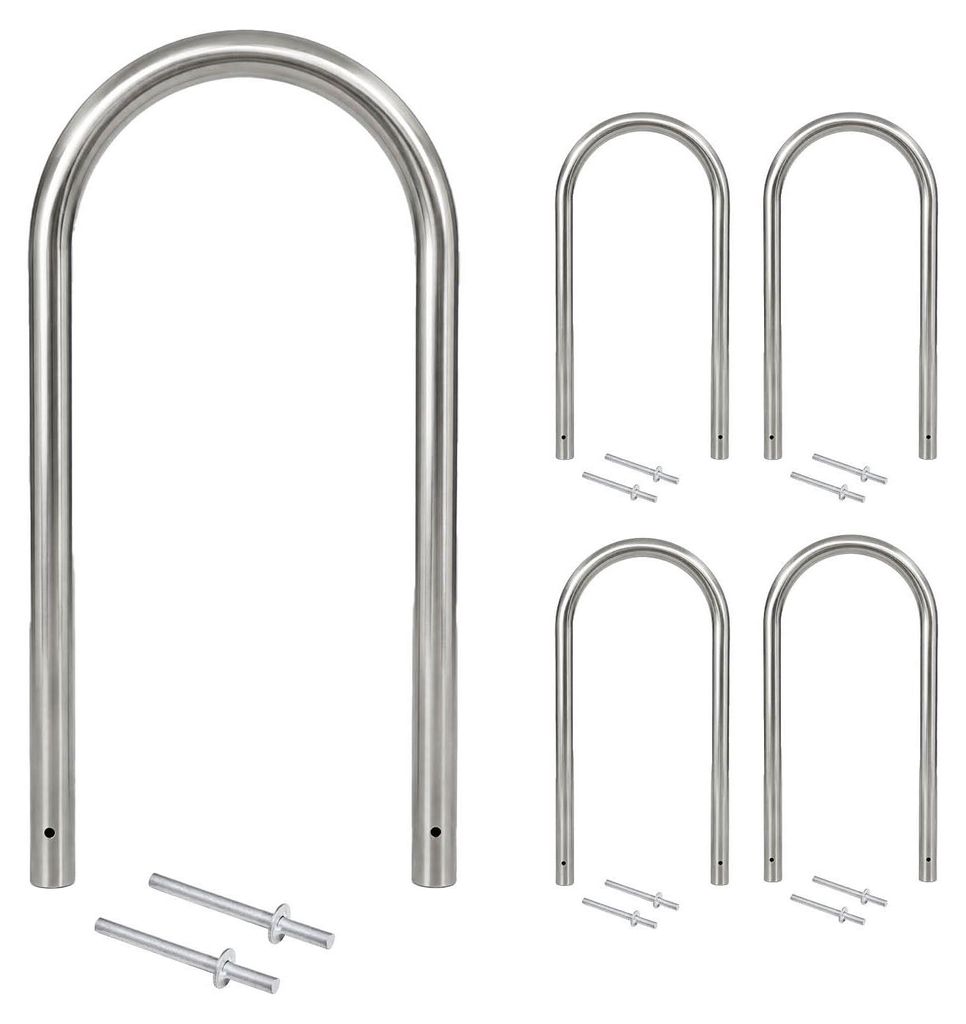 5 x Fahrradanlehnbügel 115 x 58 cm Edelstahl Ø 60 mm Produktbild 
