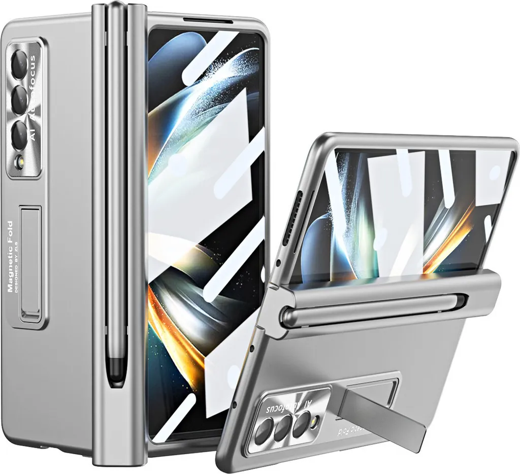 Custodia Anti-Urto Z Fold 3 5G: Protezione Totale 360 Argento e S Pen