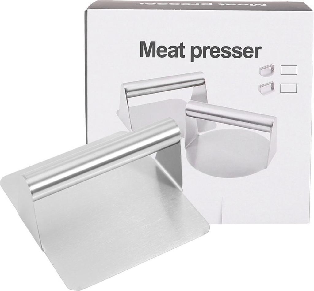 INF Edelstahl Fleischpresse Burgerpresse Hamburgerpresse für gleichmäßige Patties