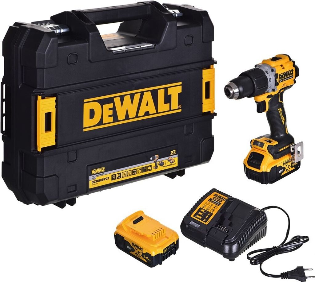 Bohrer/Treiber Dewalt Dcd805P2T 18V 2X5,0Ah Bl Tstak Produktbild 