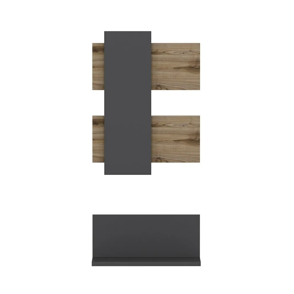 Belita Skye Decor Buffet Chêne et Anthracite en Mélaminé 45cm - 6