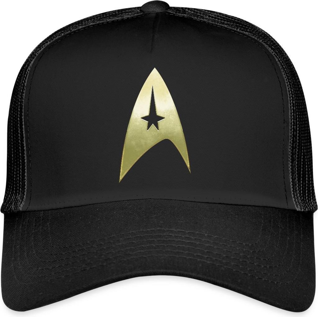 Spreadshirt Star Trek The Original Series Logo Trucker Cap, One size, Schwarz/Schwarz