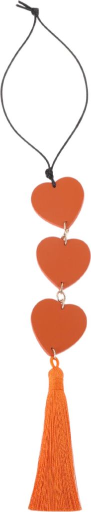 1 Stk. Kunstleder Herz Quaste Auto Rückspiegel Anhänger Zubehör Auto Hängeschmuck Orange