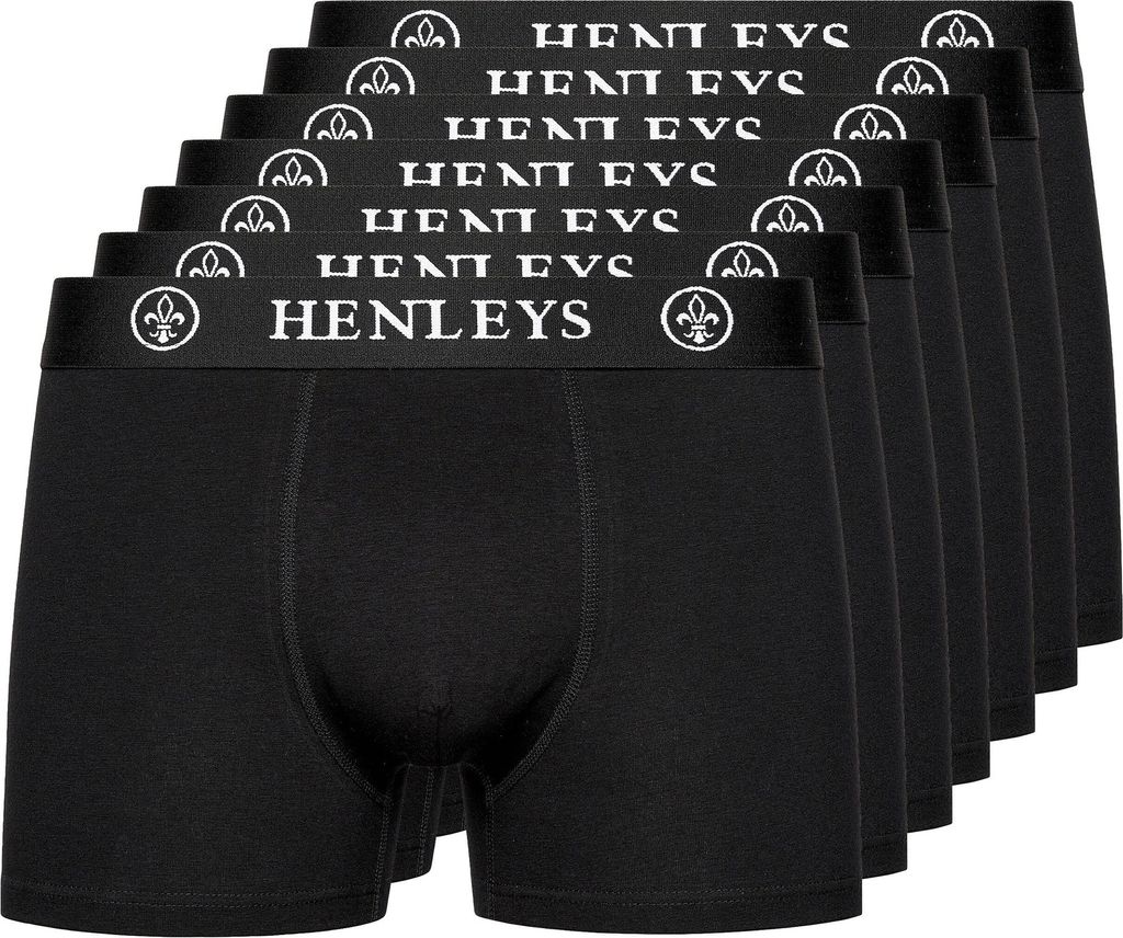 Henleys - "McBlacken" Boxershorts für Herren(7er-Pack) BG1336 (XL) (Schwarz)