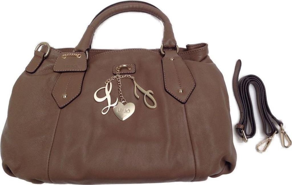 Liu Jo Handtasche Damen Leder Stoff Braun Beige Magnet Schulterriemen A63290P0104-70909