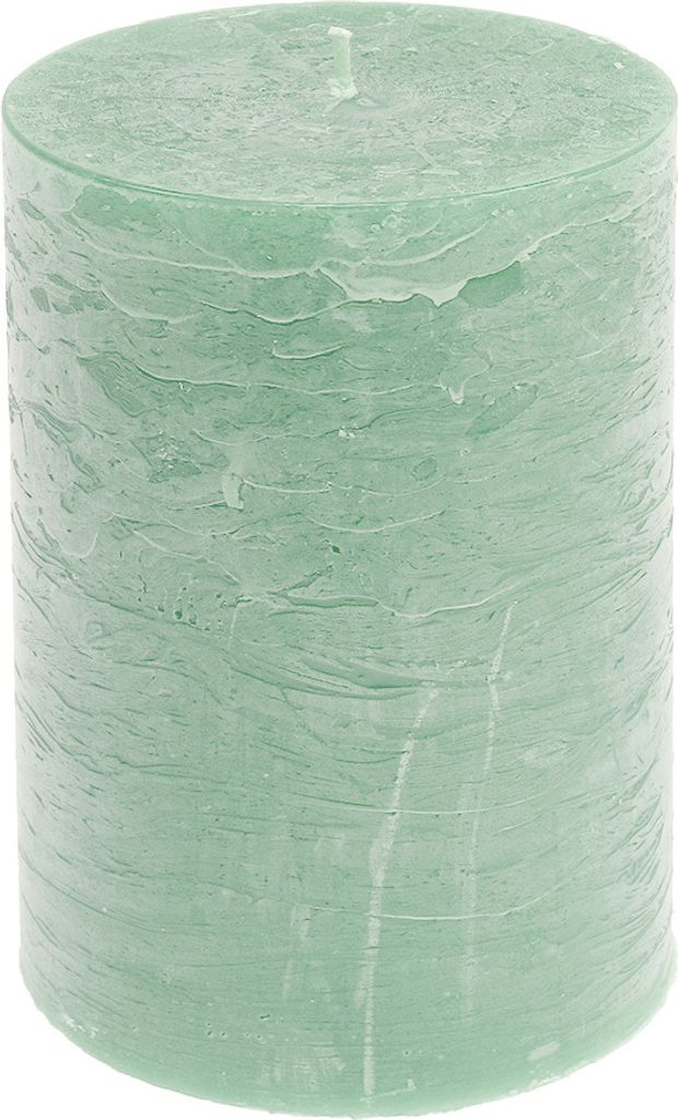 Hochwertige durchgefärbte Stumpenkerzen Hellgrün 85x120mm 2er Set - Hochzeit, Adventskranz, Dekoration, 2 Stück