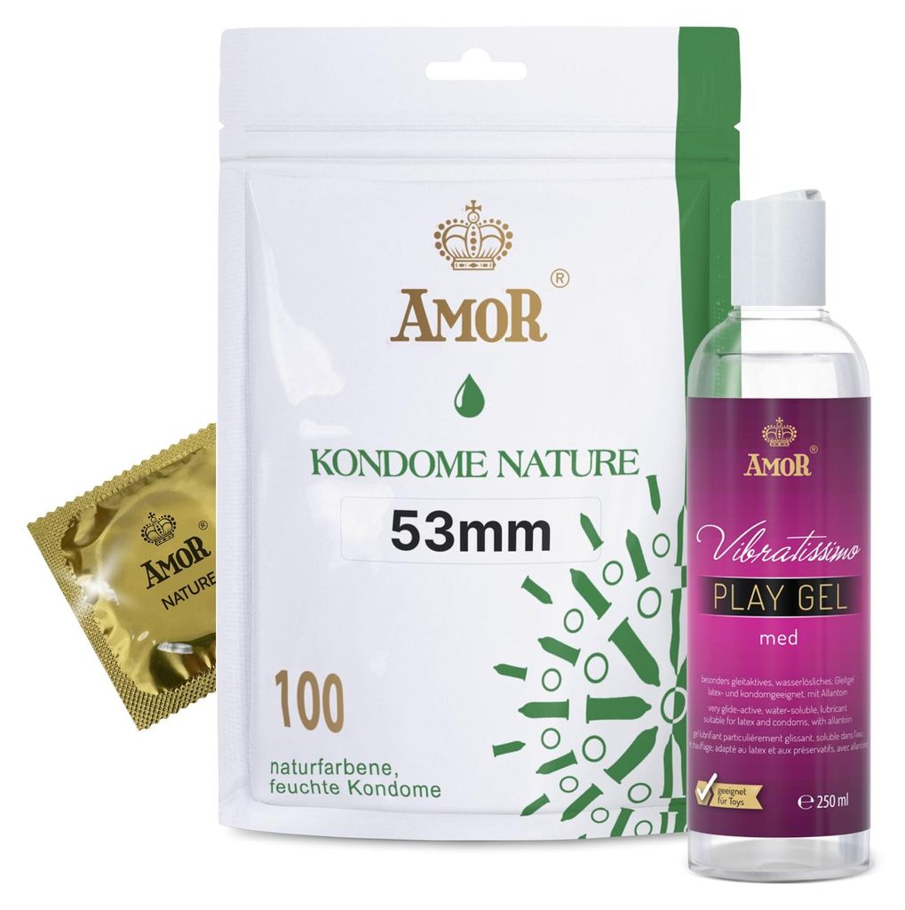 AMOR Premium kondomy a lubrikační gel – 100 kondomů Nature Obrázek produktu 