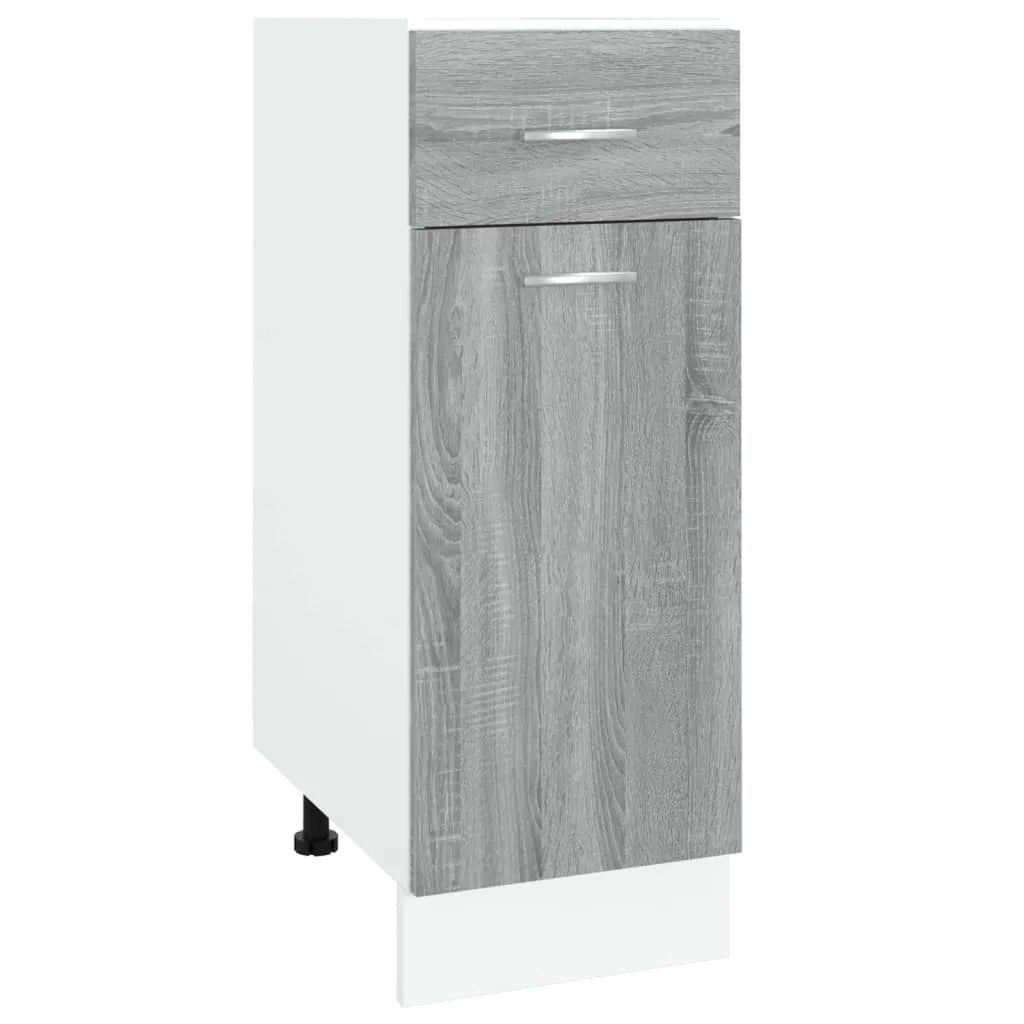Base Sottotop 30cm Grigio Sonoma | Mobiletto Multi-uso The Living Store - 3