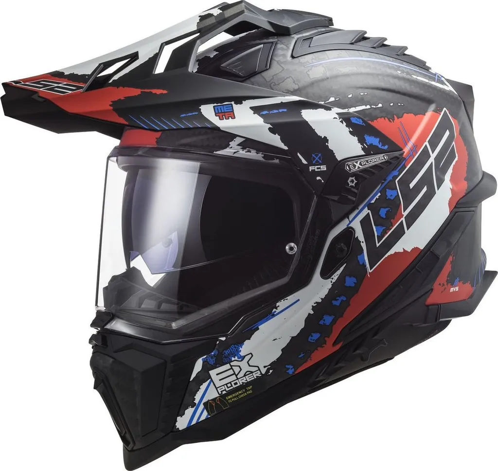 Casque Moto Trail LS2 MX701 Explorer C Carbone Taille S 55-56cm Noir