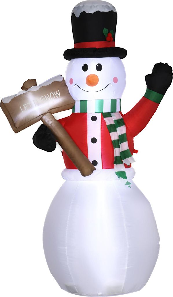 Aufblasbarer Schneemann, Outdoor Weihnachtsdekoration, 1,80 m, Santa Claus, inkl. Gebläse, Mehrfarbig