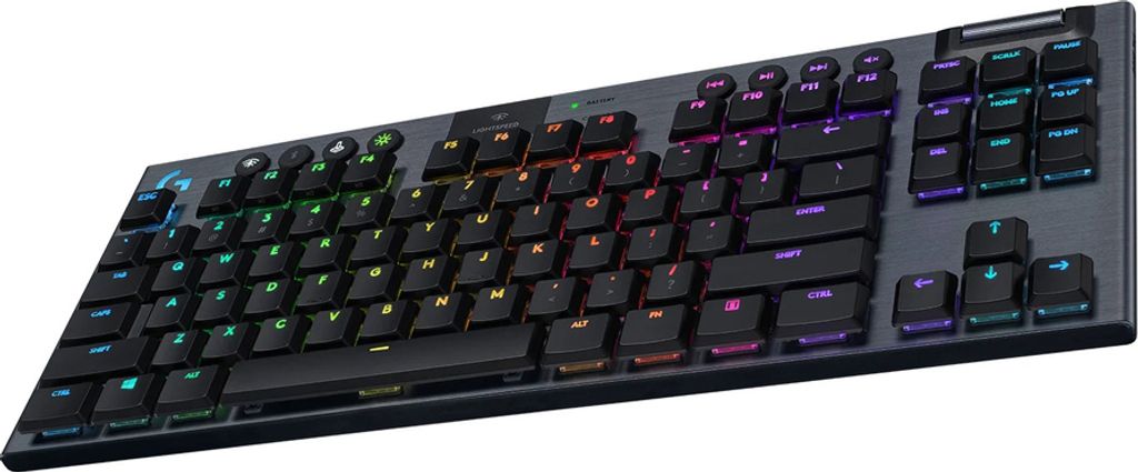 Logitech G 920-009530, Kabelgebunden, RF Wireless + Bluetooth, Mechanischer Switch, QWERTZ, RGB-LED, Karbon