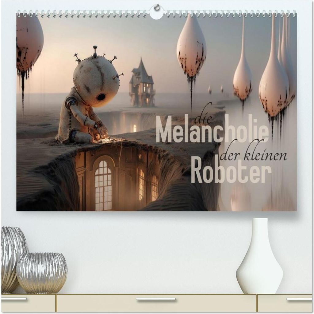 Die Melancholie der kleinen Roboter (hochwertiger Premium Wandkalender 2026 DIN A2 quer), Kunstdruck in Hochglanz
