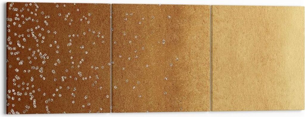 Bild auf Leinwand - Leinwandbild - 3 Teile - Abstraktion Bier Gelb - 150x50cm - Wand Bild - Wanddeko - Wandbilder - Leinwanddruck - Bilder - Wandde...