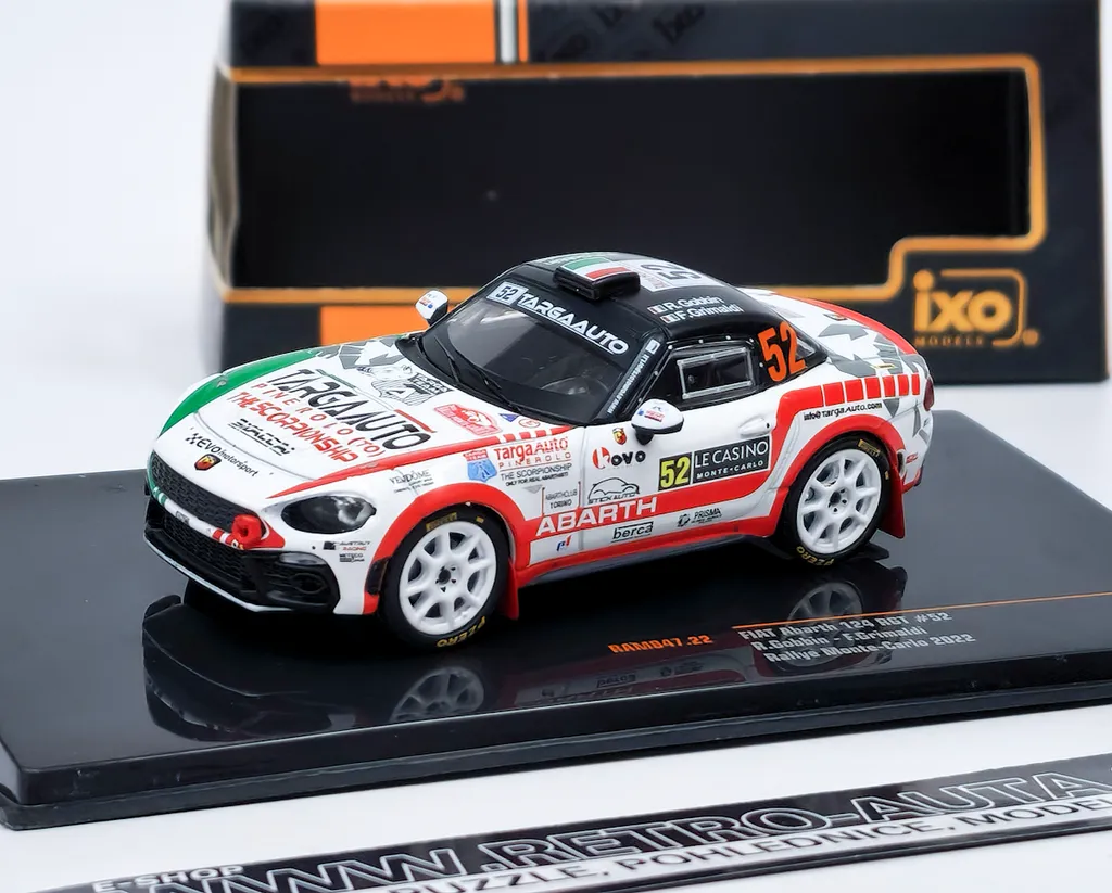 Réplique Abarth 124 RGT Monte Carlo 2022 : Finition IXO 1:43 Précise