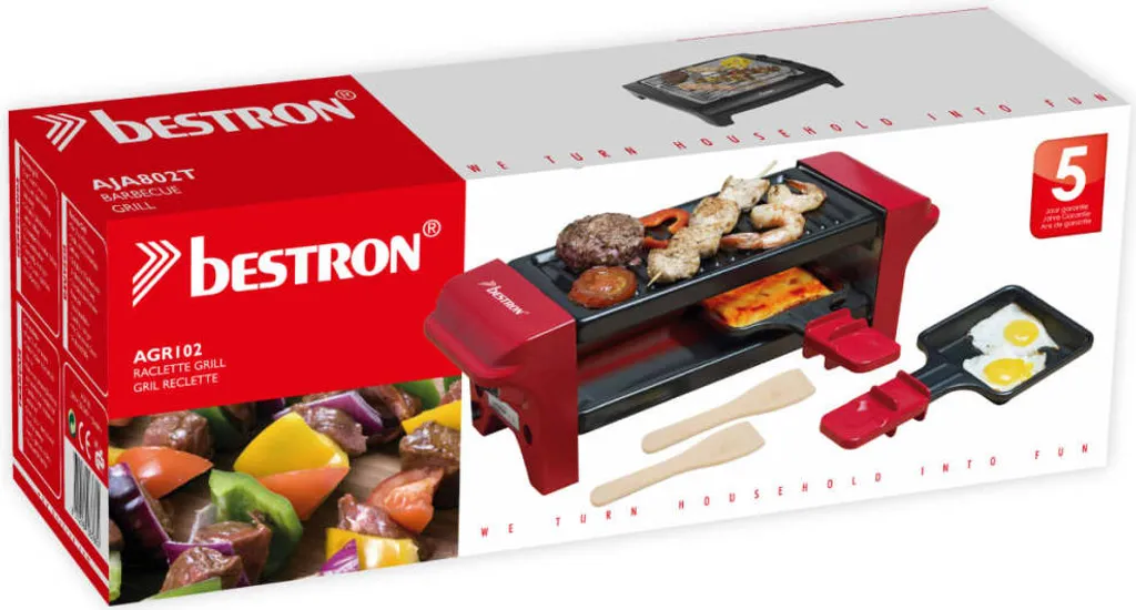 Petite Raclette de Table Bestron, Solution Gain de Place Rouge 350W - 9