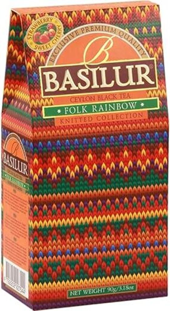Basilur Schwarzer Ceylon Tee mit natürlichen Kirschen FOLK RAINBOW Kegel 100g