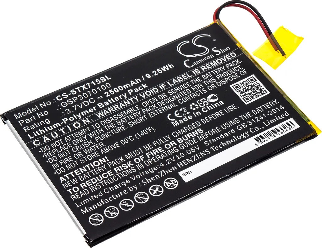 Batteria TECHTEK GSP3070100 per SmarTab ST7150 - 3.7V 2500mAh Li-Po