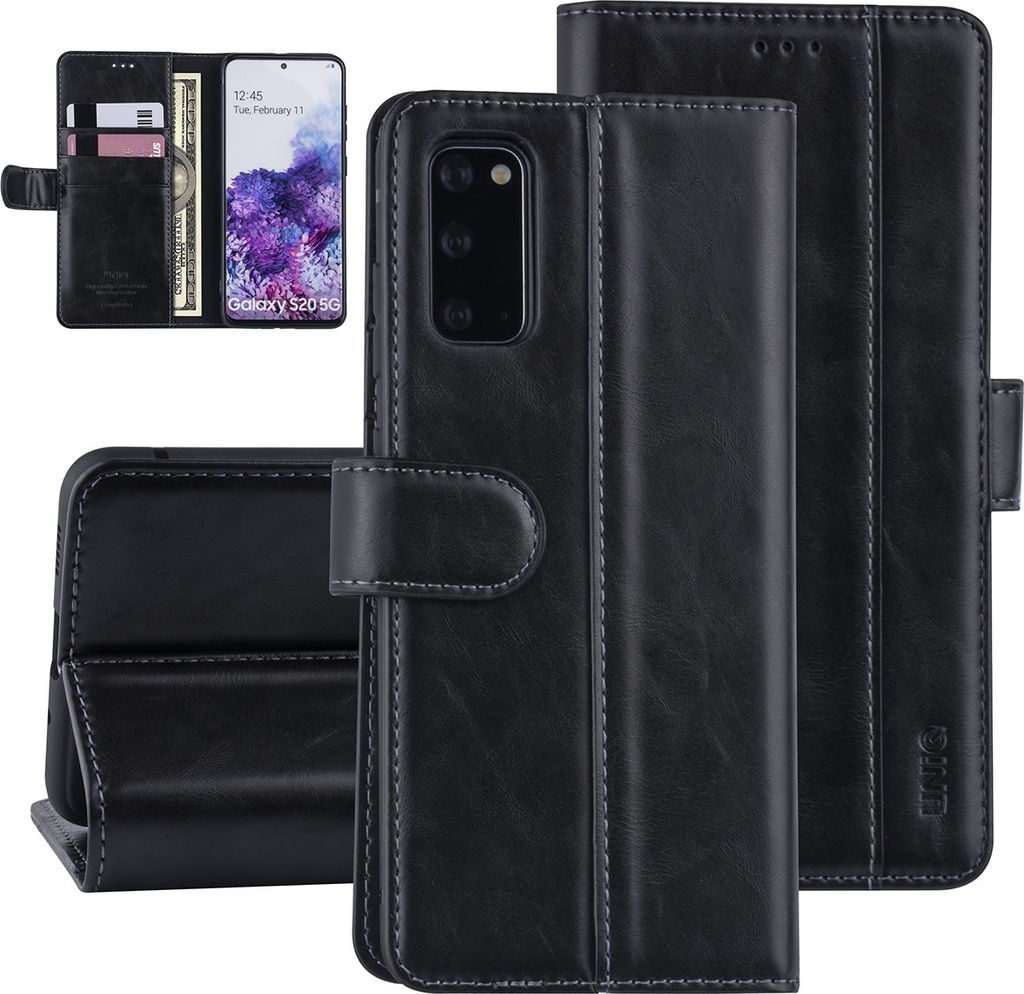 Samsung Galaxy S20 Black Book type case - Polyurethanleather