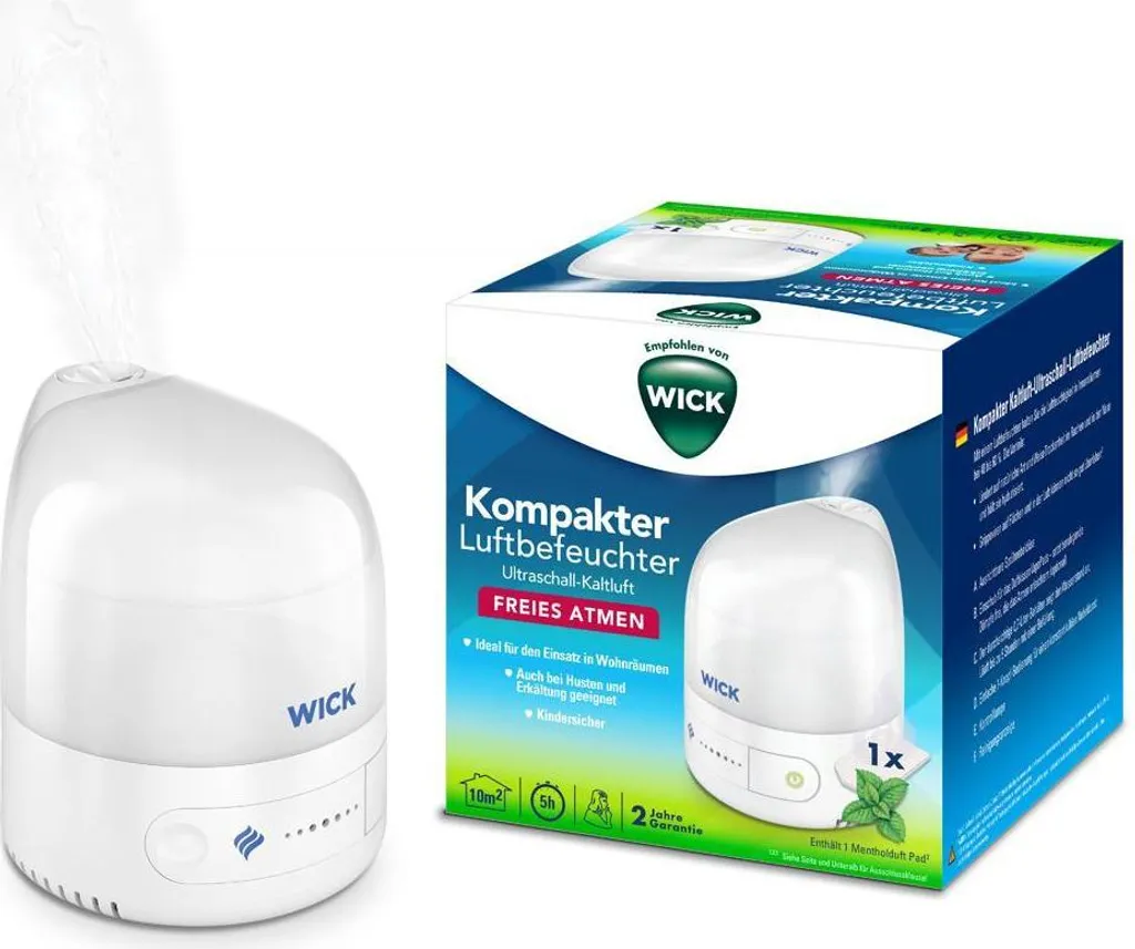 Humidificateur compact Wick 1 pc idéal pour chambre de bébé et bureau