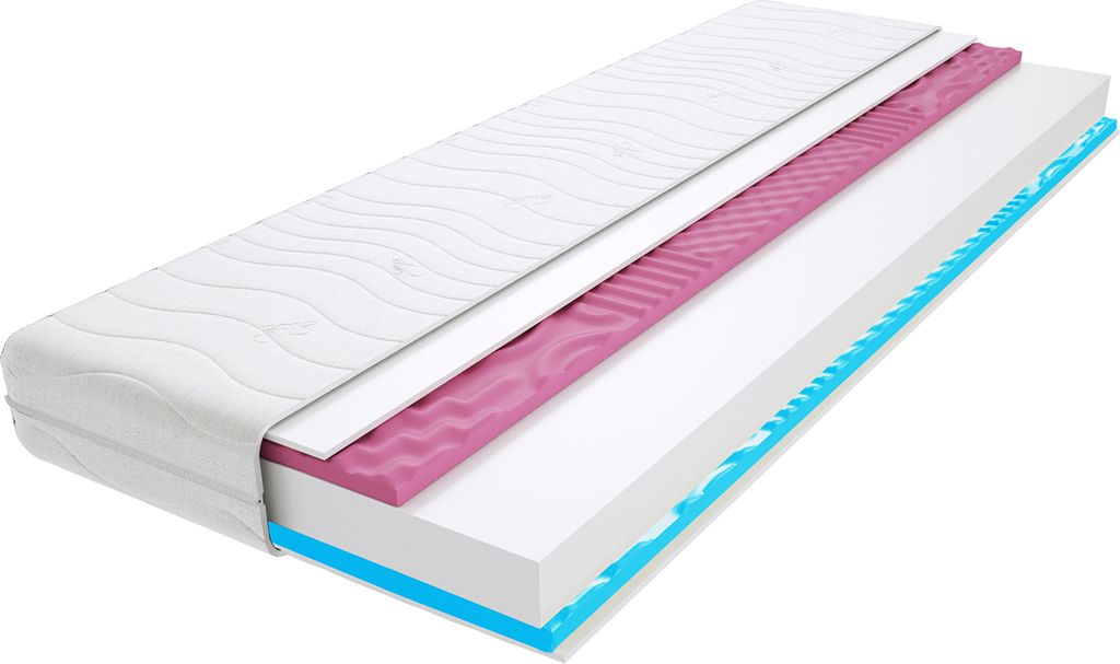 Schaumstoff Matratze 70x200 cm Doppelmatratze, H3 Mittelfest Komfortschaummatratze 14 cm Hoch Profilierter Moletschaum Profilierter Visco Memory mi...