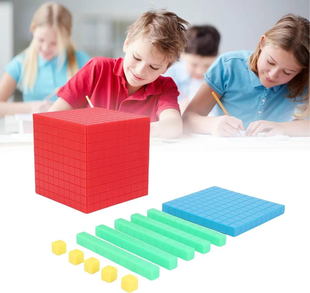 Cubes mathématiques éducatifs matériel base 10 pour valeur de place - 4