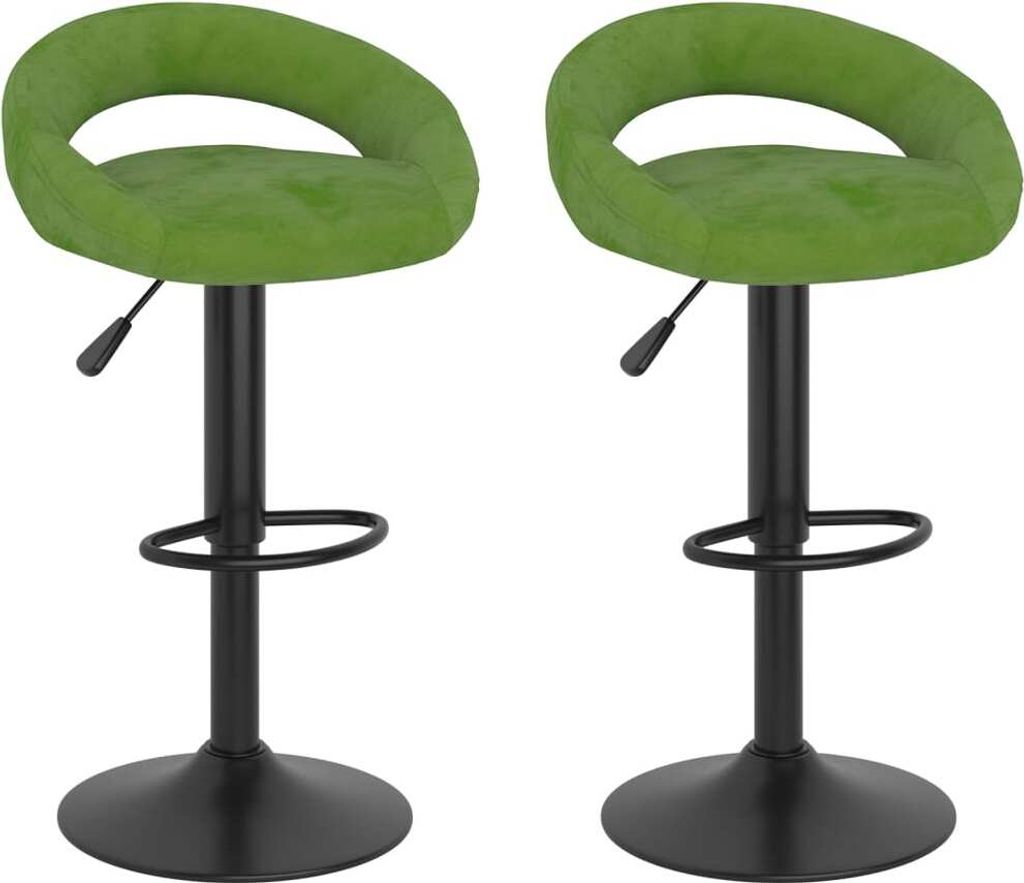 vidaXL Barhocker 2 Stk. Hellgrün Samt