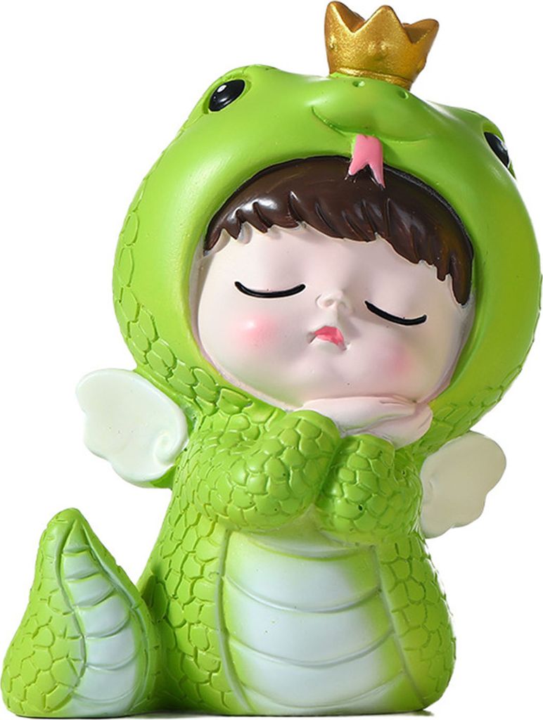Cartoon-Baby-Schlangenstatue, 2025, chinesisches Neujahr, Harz, Sternzeichen-Schlangenfigur, Miniatur-Desktop-Ornament für Home-Office-Dekor