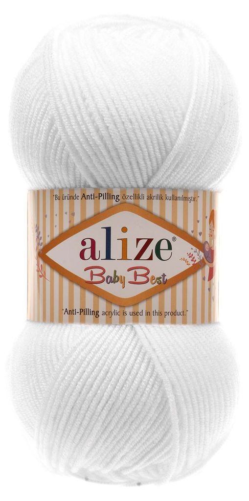 100g Strickgarn ALIZE Baby Best uni Babywolle Wolle Produktbild 