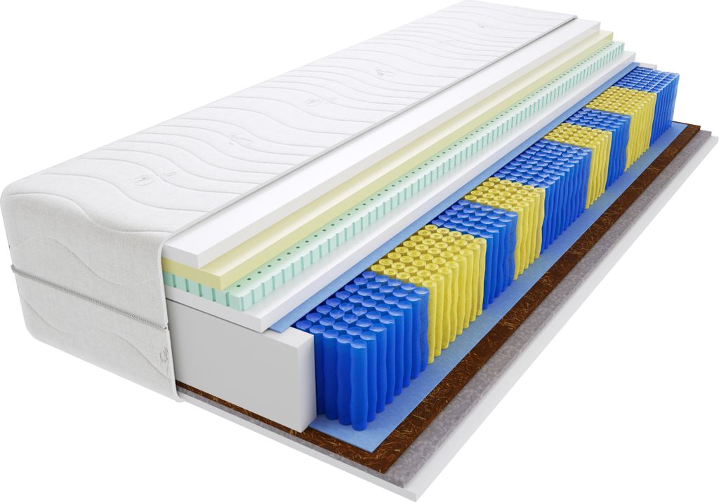 Matratze 145x195 cm Doppelmatratze, H3 & H5 Federkernmatratze, Taschenfederkernmatratze 22 cm Hoch Latex Kokosfaser Visco Memory Rosshaar Hypoaller...