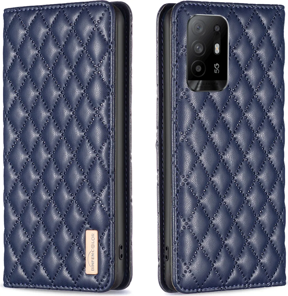 Custodia OPPO A94 5G in Pelle Blu: Cover Flip di Qualità