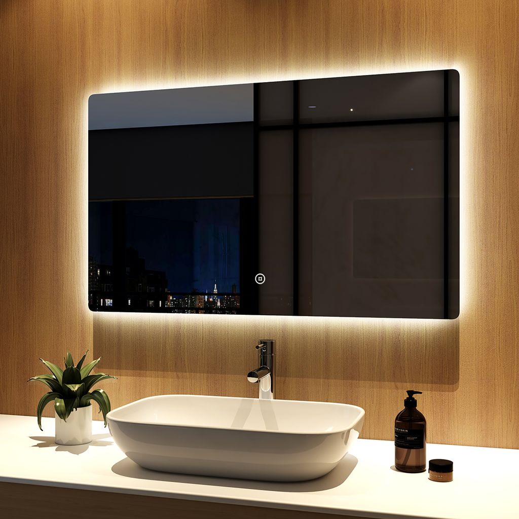 Wohnen & Einrichten Wohnaccessoires Spiegel Badspiegel LISA Badspiegel LED 80x60cm Badezimmerspiegel 