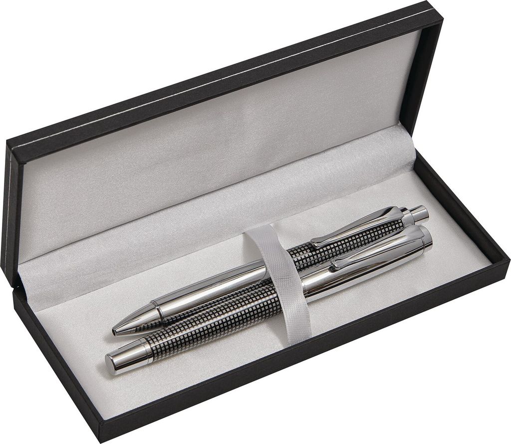 Schreibset Füller und Kugelschreiber Metall Etui Produktbild 