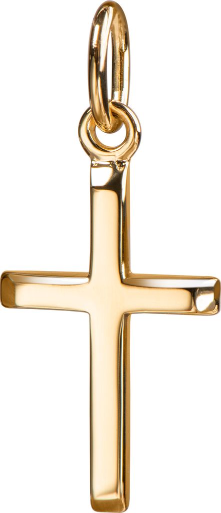 Anhänger-Kreuz Goldkreuz für Damen, Herren und Kinder mit abgeflachten Kanten als Kettenanhänger 333 Gold 8 Karat mit Schmuck-Etui