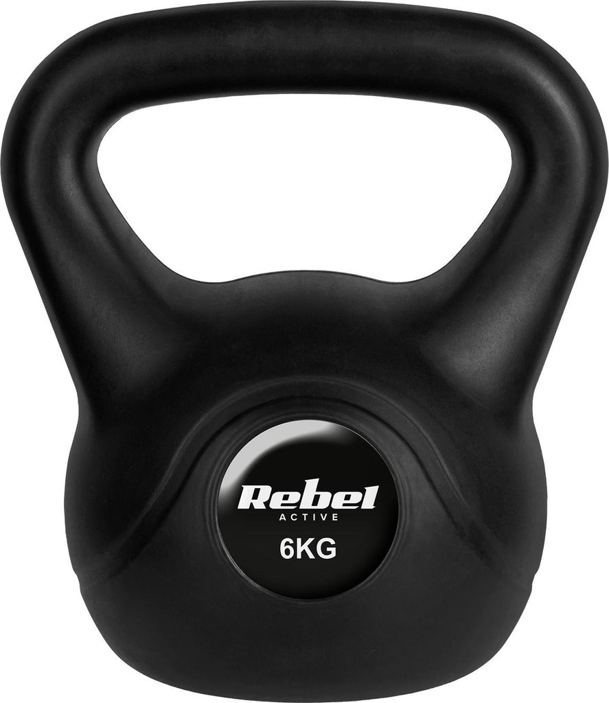 Rebel RBA-2313 Kettlebell Active 6 kg, czarny Zdjęcie produktu 