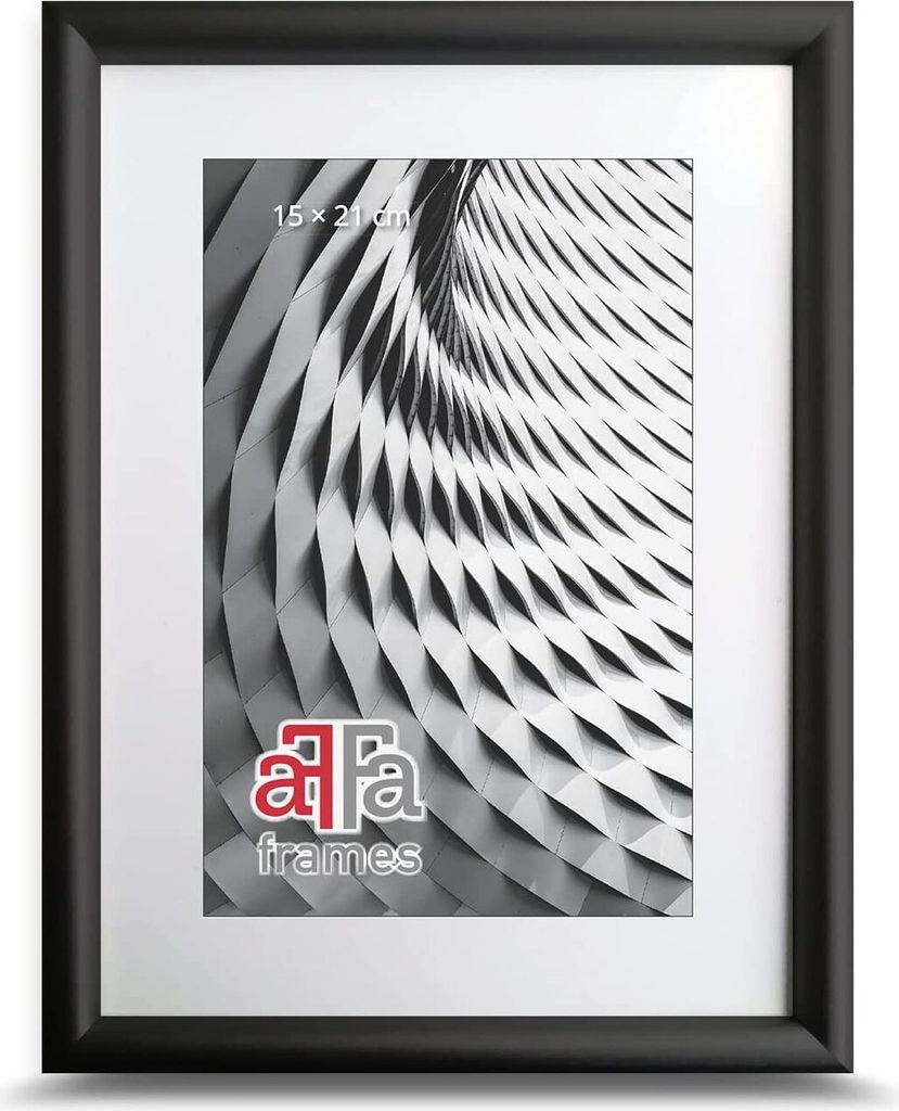 aFFa frames Finger-Bilderrahmen aus Holz mit Ständern & Aufhängern | Rechteckiges Format mit Acrylglasfront (Plexiglas) | Schwarz, 18x24 cm