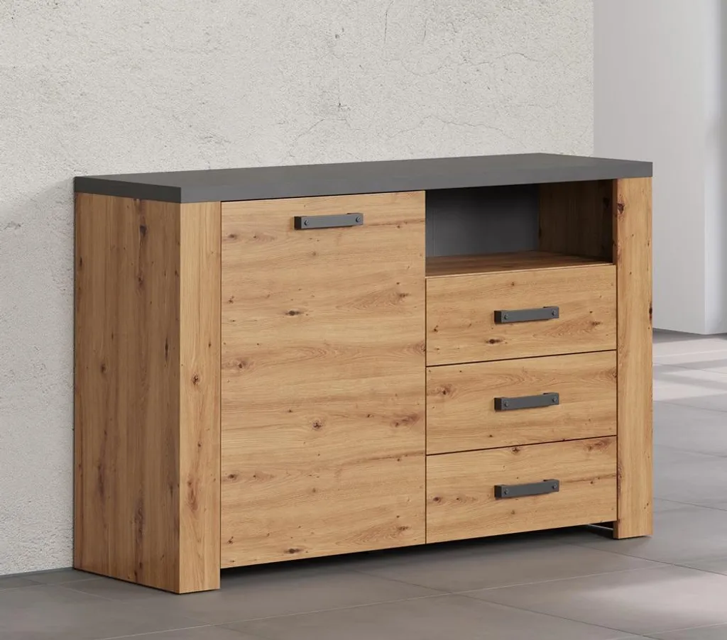 Buffet avec Finition ABS et Décor Chêne Artisan, Meuble Robuste Matera - 14