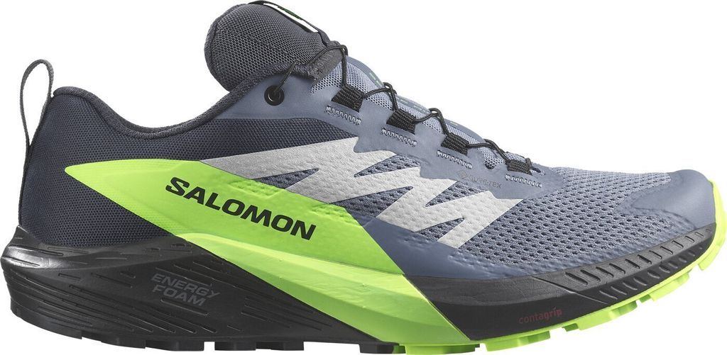 SALOMON SHOES SENSE RIDE 5 GTX Flint/Black/ 000 Flint Stone/Black/Green Ge 000 Flint Stone/Black/Green Ge 47.5