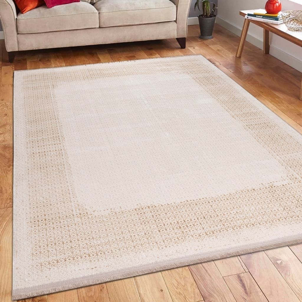 Glänzender eleganter Teppich in beige Größe - 160 x 230 cm