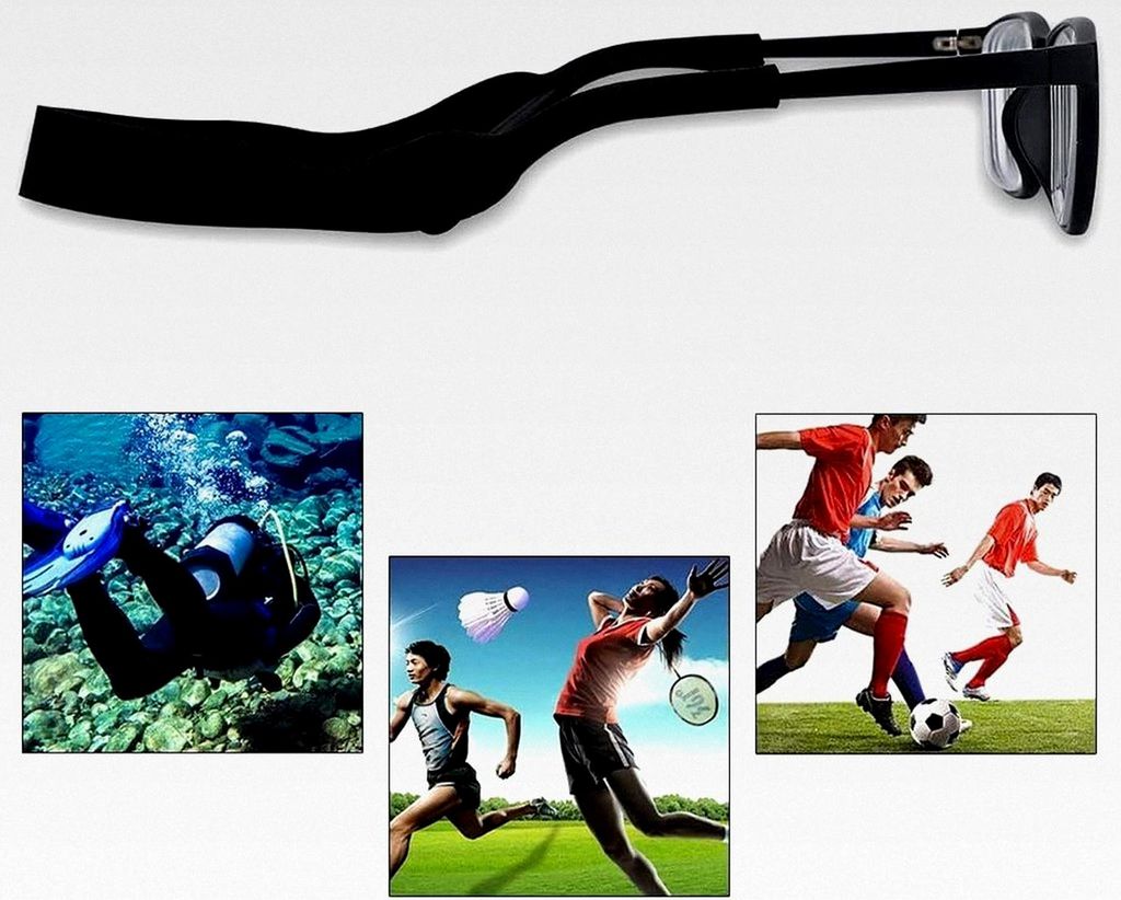 5 Stück verstellbare Brillenbänder aus Neopren für Damen und Herren, elastische Riemen für Sport