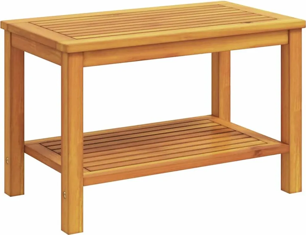vidaXL Table d'Appoint en Bois d'Acacia Massif Huile Naturelle 70x40x45 cm