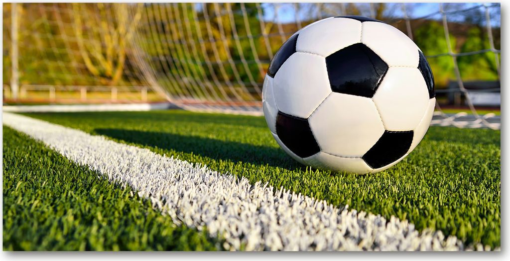 Tulup Leinwandbild -100x50 cm - Wandkunst - Drucke auf Leinwand - Leinwanddruck - Sport - Grün - Ball im Tor