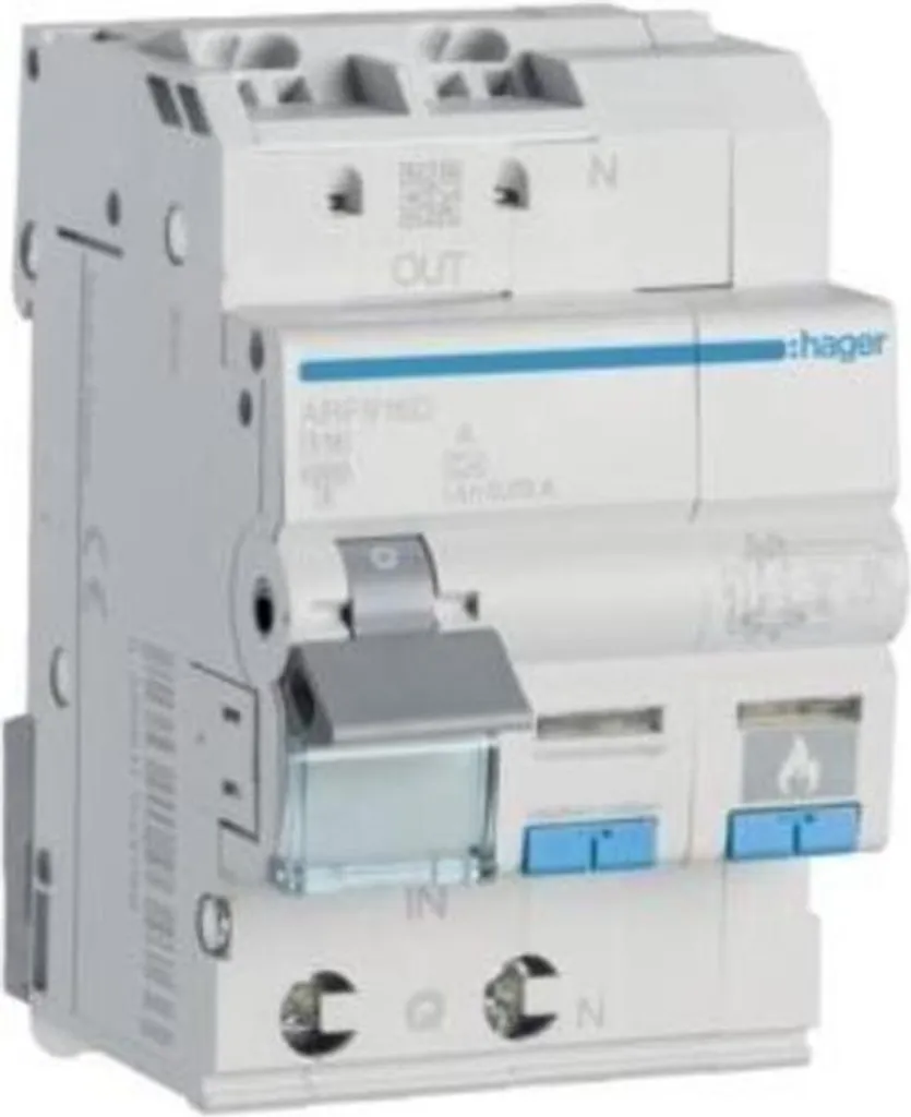 Protection contre l'arc électrique Hager 1P+N 16A 30mA - Module ARF916D